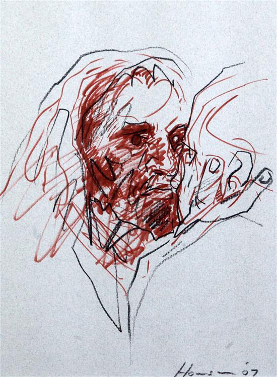 Peter Howson OBE (1958-) Study of a bearded man, 11.5 x 8.75in.